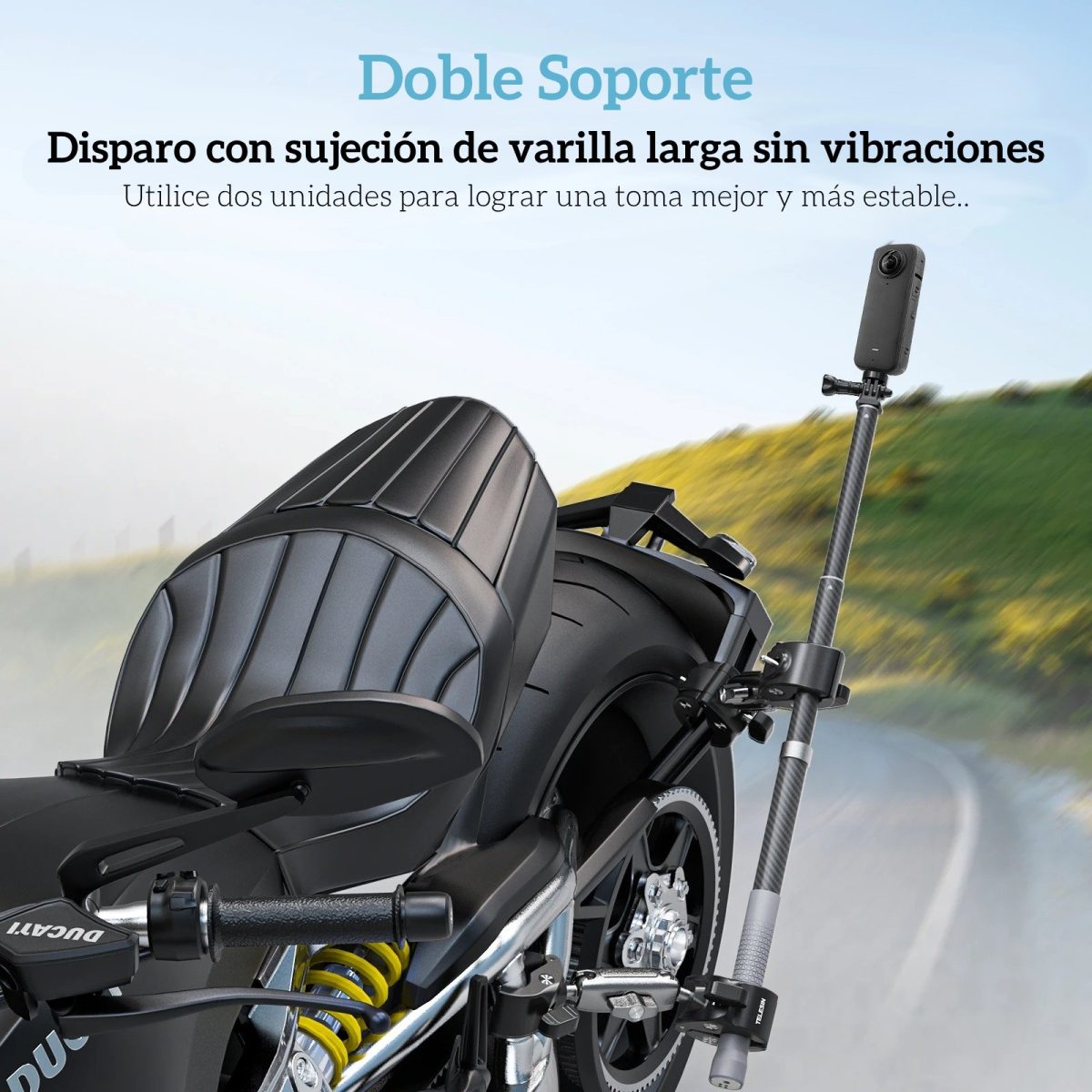 Doble Garra para Moto Bici Tubos con Cámaras GoPro y otras - Imagen 4