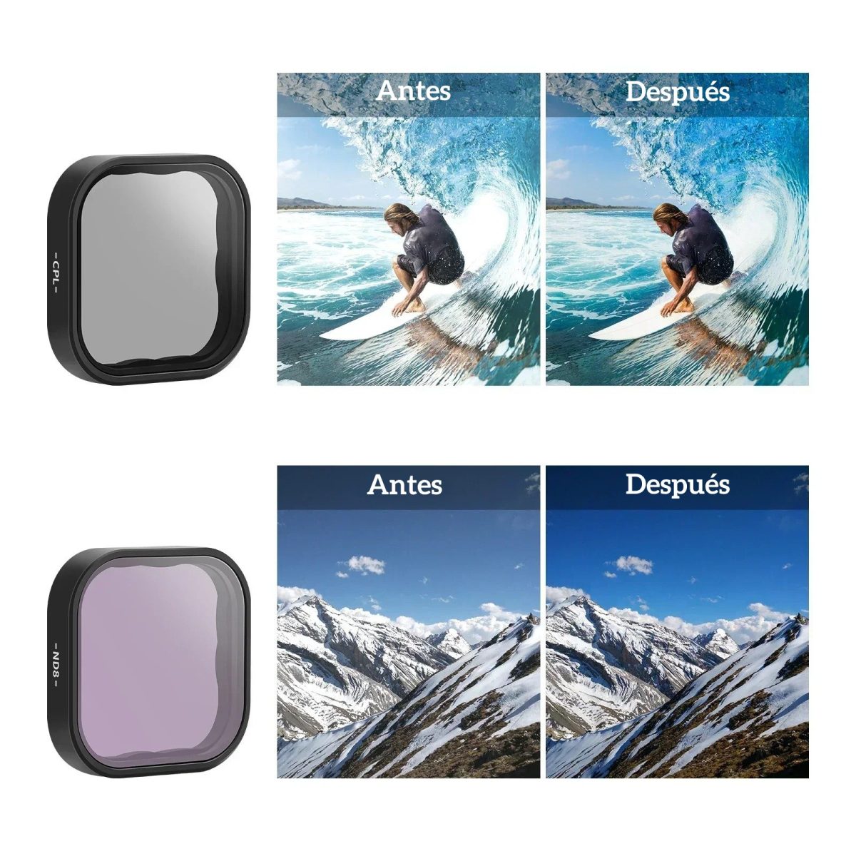 Pack 4 Filtros para GoPro Hero 9/10/11/12 - CLP/ND64/32/16 - Imagen 7
